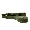 Maliang 140" Modern Curved Sectional Sofa with High-Density Fully Compressed Sponge, 3-Piece Set, Fully Assembled, Right Hand Facing - 2 of 4