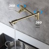 Modern Double-Handle Wall Mount Pot Filler Faucet - image 3 of 4