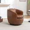Roundhill Furniture Orenza Modern Faux Leather Swivel Barrel Accent Club Chair - 4 of 4