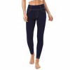 Women's High - Waisted Denim - Look Leggings with Faux Pockets and Contrast Stitching - 2 of 4