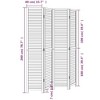vidaXL Room Divider 4-Panel Black - Solid Paulownia Wood Screen, Hinged Folding Privacy Partition for Bedroom/Living Room/Office, Indoor Use Only - 3 of 4