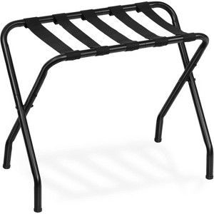 Luggage Rack, Metal Foldable Suitcase Stand for Guest Room, Holds up to 100 lb,Nylon Straps, Hotel, Bedroom, Closet - 1 of 4