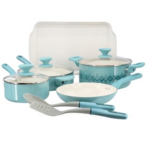 Spice By Tia Mowry 10 Piece Ceramic Nonstick Aluminum Cookware Set - 1 of 4