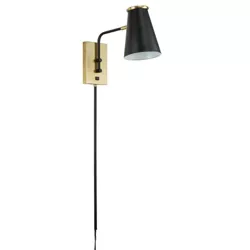 12.87" Portable Wall Lights Sconce (Includes Energy Efficient light bulb) Black - Cresswell Lighting