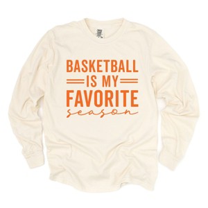 Simply Sage Market Basketball Is My Favorite Season Garment Dyed Long Sleeve - 1 of 4