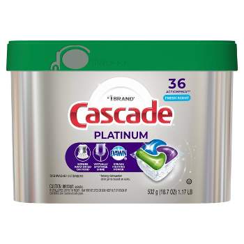 Cascade Platinum ActionPacs Dishwasher Detergents - Fresh Scent - 36ct