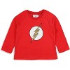 DC Comics Toddler Boys' Classic The Flash Logo Raglan Sleep Pajama Set Red - 2 of 4