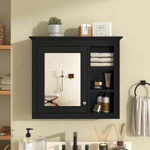 NicBex 30" Medicine Cabinet with Mirror,Wall Mounted Bathroom Storage Cabinet,Wall Cabinet with 3 Open Shelves,Over the Toilet Storage Cabinet - 1 of 4