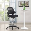 Stealth Drafting Chair Black - Modway: Upholstered, 330 lbs Capacity, Adjustable Height 23"-30" - 4 of 4