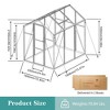 Gulches 6x6 FT Raised Base Polycarbonate Greenhouse Heavy Duty Aluminum Walk in Windproof All Season with Anchor Drainage Outdoor Backyard Black - 2 of 4