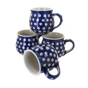 Blue Rose Polish Pottery K090-4 Manufaktura Bubble Mug Set - 1 of 2