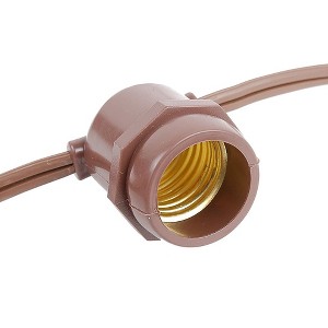 Novelty Lights Edison Outdoor String Lights with 25 In-Line Sockets Brown Wire 37.5 Feet - 1 of 4