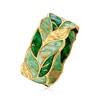 Ross-Simons Italian Green Enamel Leaf Ring in 14kt Yellow Gold - 3 of 4