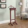 Proman Products Bombay Suit Valet Stand VL16700 with Drawer, Top Tray, Contour Hanger, Trouser Bar, and Shoe Rack, 18" W x 16" D x 48" H, Mahogany - 2 of 4