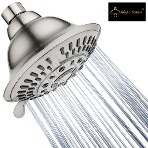 High Pressure 5-Spray Fixed Shower Head, Angle Adjustable - 1 of 4