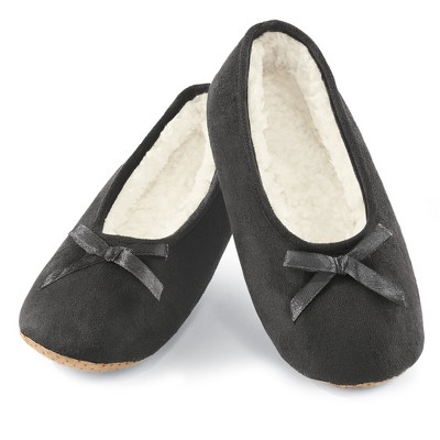 Collections Etc Faux Suede Cozy Ballerina Slippers