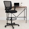 Emma and Oliver Ergonomic Mid-Back Mesh Drafting Chair with Adjustable Foot Ring and Arms - image 2 of 4