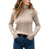 Imily Bela Women's High-Neck Solid Color Long-Sleeve Cable Knit Sweater Top - 2 of 3