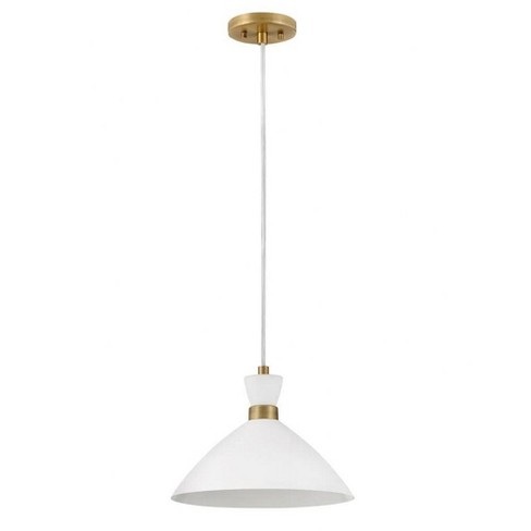 Lark Simon 1 - Light Pendant In Matte White/heritage Brass : Target