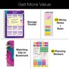 HARDCOVER 2026 Planner, 5.5"x8": 14 Months (Nov 2025-Dec 2026), Daily/Weekly/Monthly,  Bookmark, Pocket Folder w Sticky Notes (Pink Purple Marble) - 2 of 4
