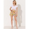 Allegra K Women's Elastic Waist Floral Print Summer Boho Beach Shorts - 3 of 4