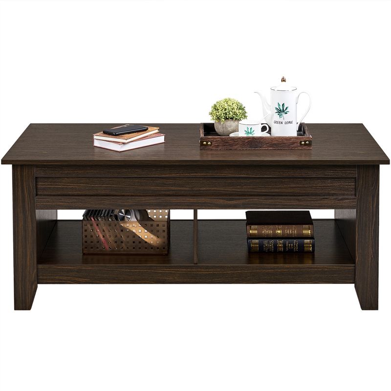 Yaheetech Lift Top Coffee Table With Hidden Compartment & 2 Open Shelves, For Living Room Reception Room Office, 6 of 12
