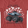 Monster Truck You Make My Heart Go Vrrrroommhhh Youth Red Short Sleeve Tee - 2 of 3