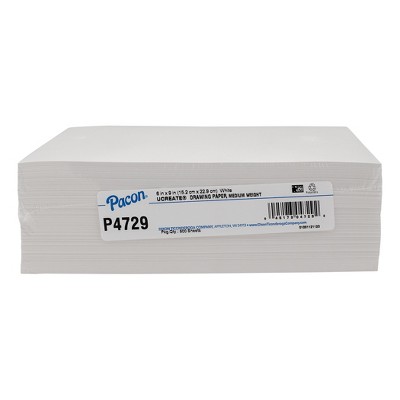 Pacon Drawing Paper, White, Standard Weight, 9 x 12, 500 Sheets