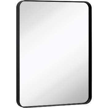 Hamilton Hills 22" x 30" Rectangular Wall Mirror with Matte Black Frame