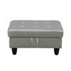 AndMakers 34 in. W Silver Faux Leather Rectangle Ottoman with Storage - 2 of 4