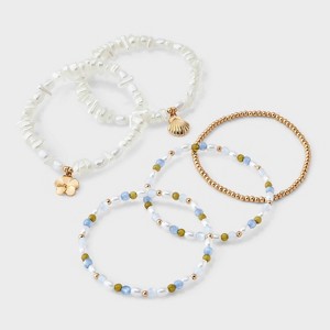 【即日発送】 PELLICULE mixture charm bracelet Mixed Pearl and Charm Bracelet 5ct - Wild Fable™ Gold : Target