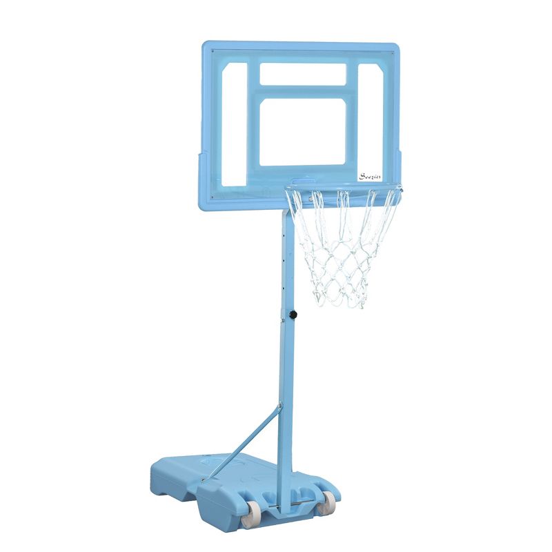 Soozier Pool Side Portable Basketball Hoop System Stand Goal with Height Adjustable 3FT-4FT, 32'' Backboard, 1 of 10
