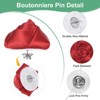 Unique Bargains Handmade Men Suits Formal Boutonnieres Wedding Corsage Lapel Pin Flower Brooch Butterfly Buckle 16 Pcs Wine Red - 2 of 4