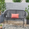 Patio Loveseat Chair, Outdoor Basket Loveseat With Metal Frame, Modern Hammock Weave 2 Seat Sofa Chair With Backrest For Balcony, Backyard, Garden - 4 of 4