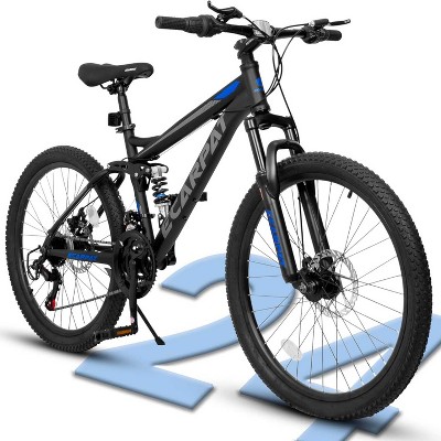 BestParts 24-Inch Mountain Bike with Disc Brakes & 21-Speed Gears, High-Strength Steel Frame Adult Bicycle for Commuting/Trail/Off-Road Cycling, Grey