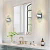 LNC Hanabalter 1-Light 8.6"W Luxury and Glam Novelty Wall Lights, Plating Chrome with Blue & Clear Textured Glass - 2 of 4