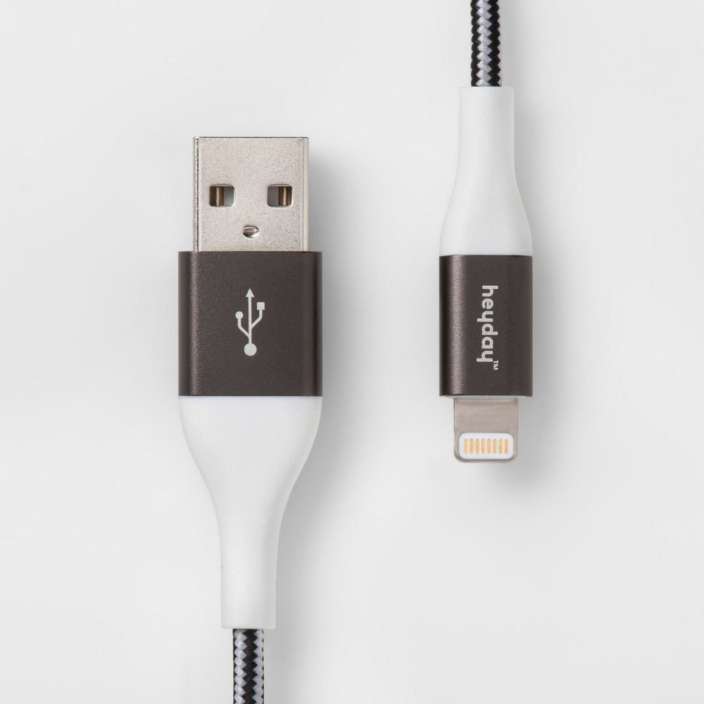 6' Lightning to USB-A Braided Cable - heyday Black/White/Gunmetal