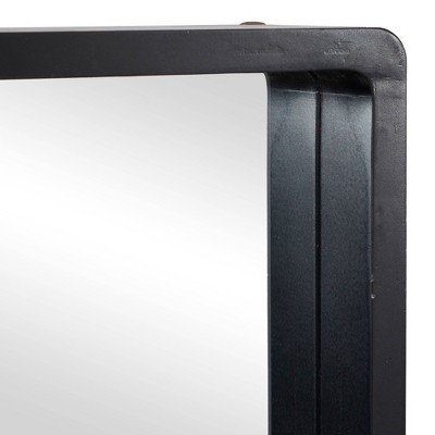Elegant Matte Black Solid Wood Rectangular Wall Mirror 24" x 36"