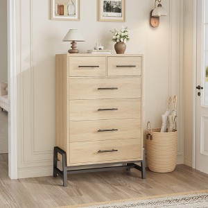 4+2 Dresser for Bedroom, 46.6" Tall Dresser, Tall Drawer with Storage Freestanding - 1 of 4