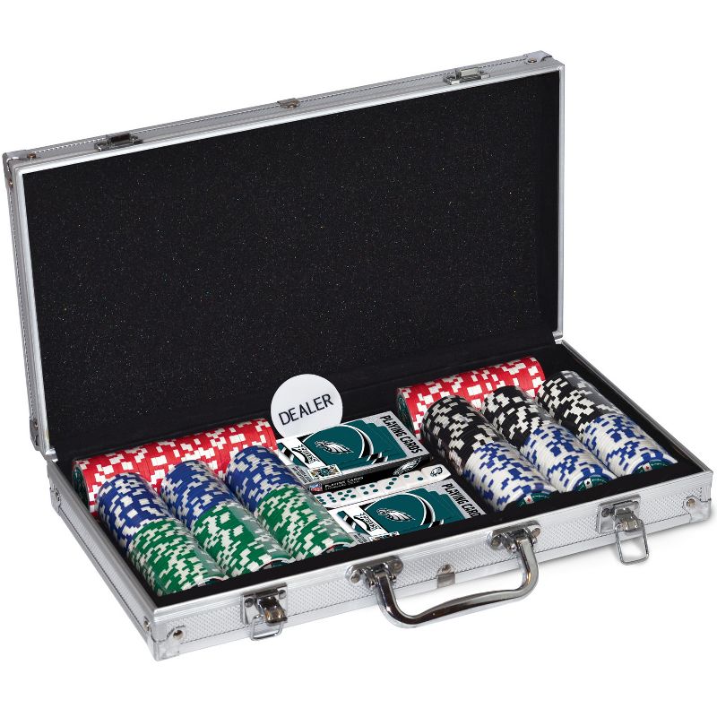 MasterPieces 300 Piece Poker Chip Set - NFL Philadelphia Eagles, 4 of 9