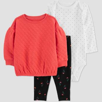 Carter's Just One You®️ Baby Girls' Floral Top & Bottom Set - Cream
