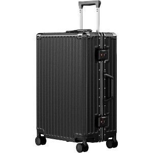 Luupatchy PC+ABS Aluminum Frame Zipperless Checked Luggage Hard Shell Suitcase with TSA Lock Double Spinner Wheels - 1 of 4