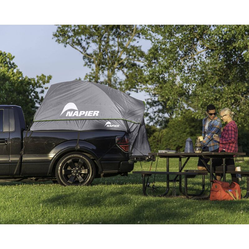 Napier 19 Series Backroadz Vehicle Specific Compact/Regular Truck Bed Portable 2 Person Outdoor Camping Tent with Convenient Carry Bag, Gray/Green, 3 of 7