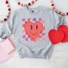 Simply Sage Market Women's Graphic Sweatshirt Melting Heart Checkered - 3 of 3