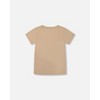 Deux par Deux Boy Organic Cotton Graphic Tee Black Panda on Beige Background - 3 of 4