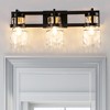 DORESshop 23 in. 3-Light Black and Gold Industrial Cylinder Vanity Light for Bathroom Mirror with Water Glass Shades - 2 of 4