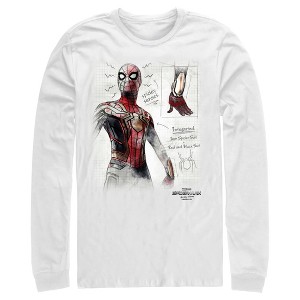 Men's Marvel Spider-Man: Now Way Home Integrated Suit Sketch Long Sleeve Shirt - 1 of 4