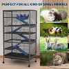 Coucheta Multi-Level Small Animal Cage - 6-Tier Metal Habitat with Lockable Doors, Ramps, Wheels & Hammock for Ferrets, Guinea Pigs, Rats - 2 of 4