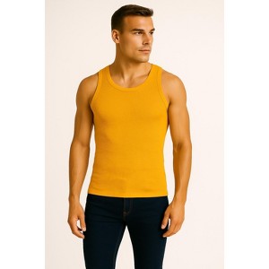 Galaxy By Harvic Men's Heavyweight Ribbed Tank Top - 1 of 4