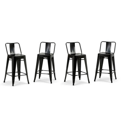 Set of 4 Josephine Metal Counter Height Barstools - WyndenHall
